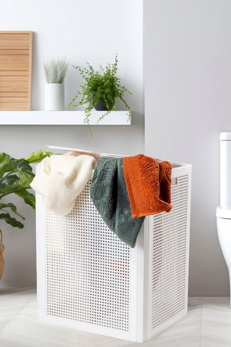Mijölnir Cesta de Lavandería SMRTDCS-2 de Plástico Blanco 36.5 x 44 x 56 cm